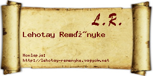 Lehotay Reményke névjegykártya